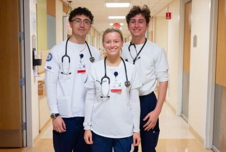 Hartwick nursing students pose for a picture in hospital